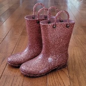 Western Chief Glitter Rose Gold Rain Boots